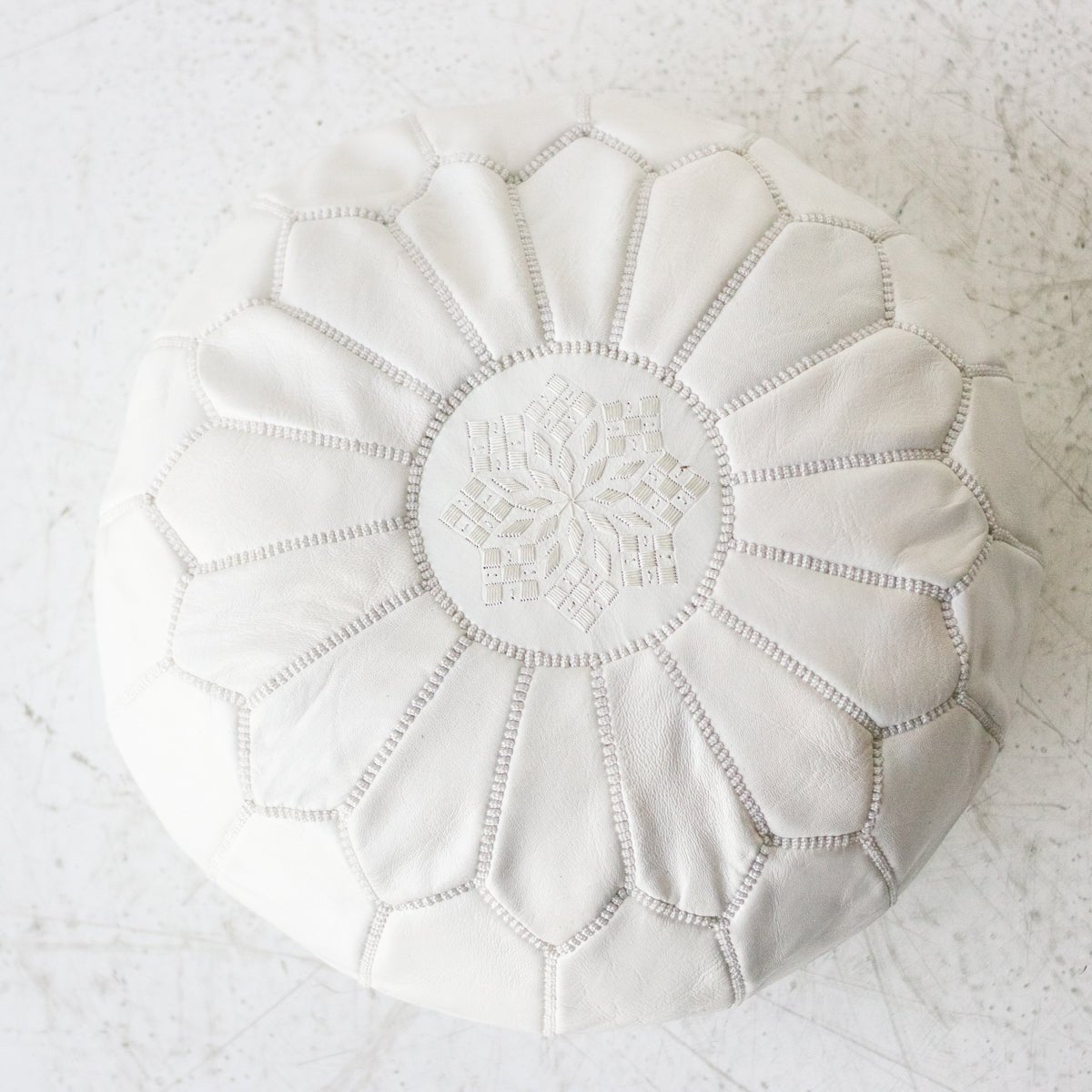 Moroccan Leather Pouf - elsie green - Furniture