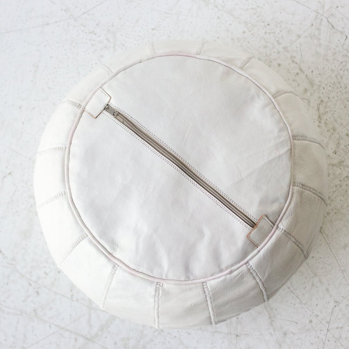 Moroccan Leather Pouf - elsie green - Furniture