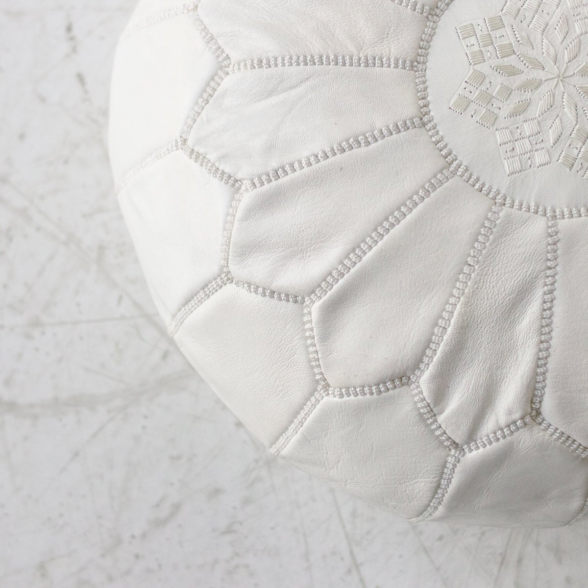 Moroccan Leather Pouf - elsie green - Furniture