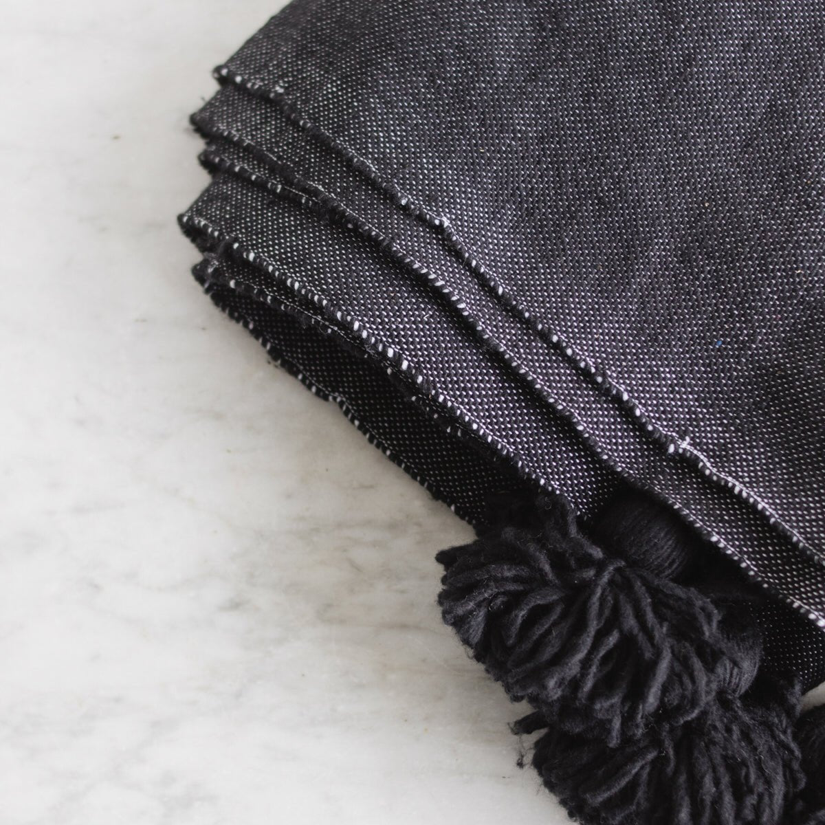 Moroccan Pom Pom Throw - elsie green - Textiles