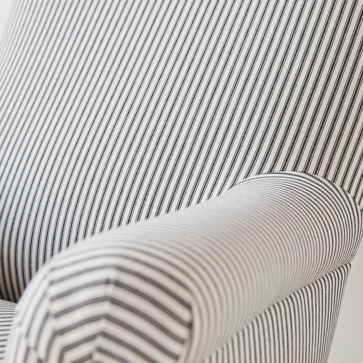 Napoleon III Arm Chair | Black Ticking - elsie green - furniture