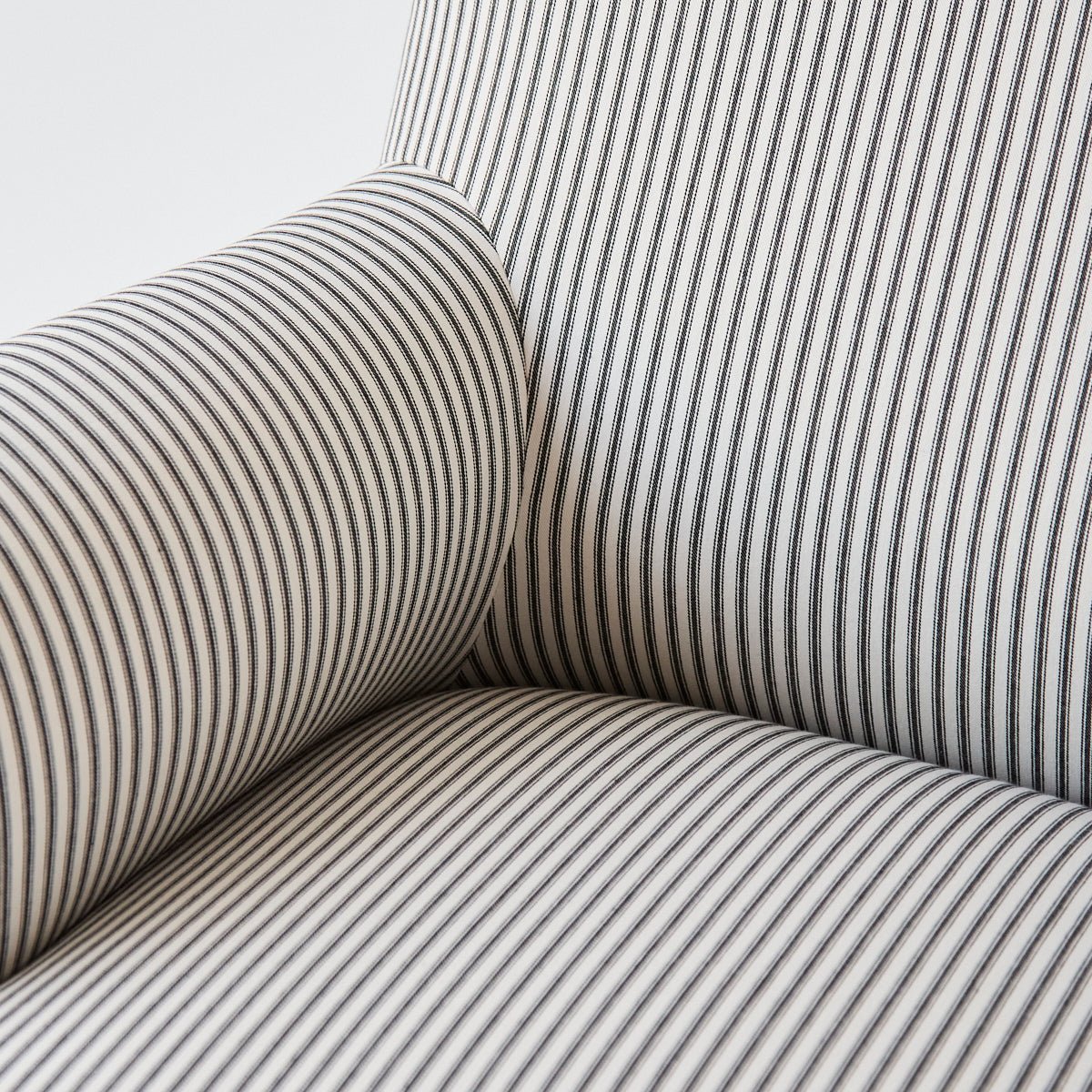 Napoleon III Arm Chair | Black Ticking - elsie green - furniture