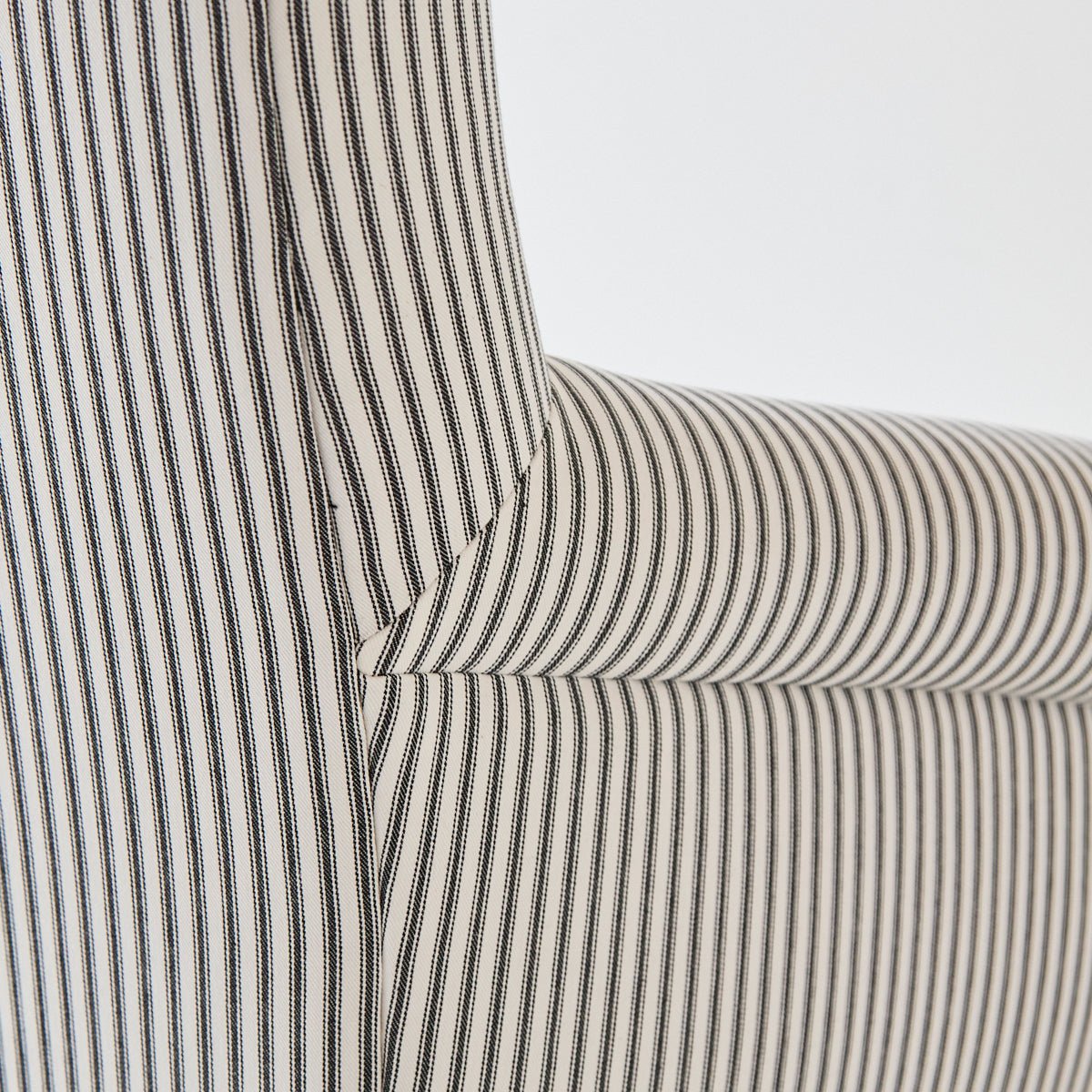 Napoleon III Arm Chair | Black Ticking - elsie green - furniture