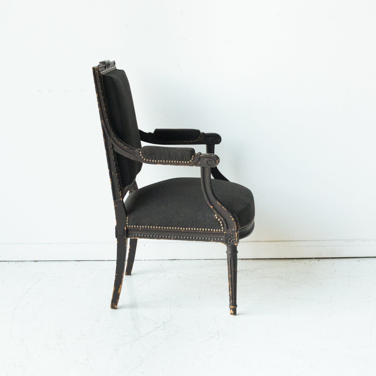 Napoleon III Linen Arm Chair - elsie green - furniture