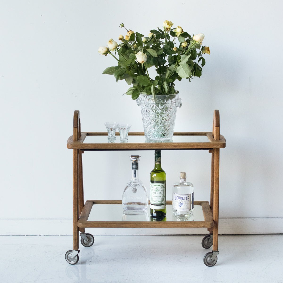 Oak Bar Cart - elsie green - furniture
