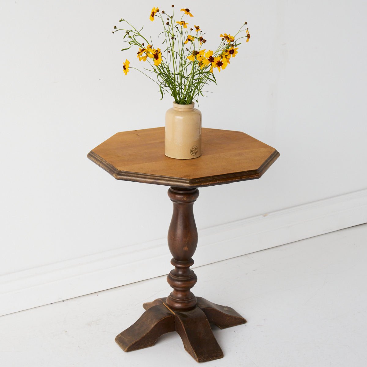 Octagonal Pedestal Side Table - elsie green - furniture