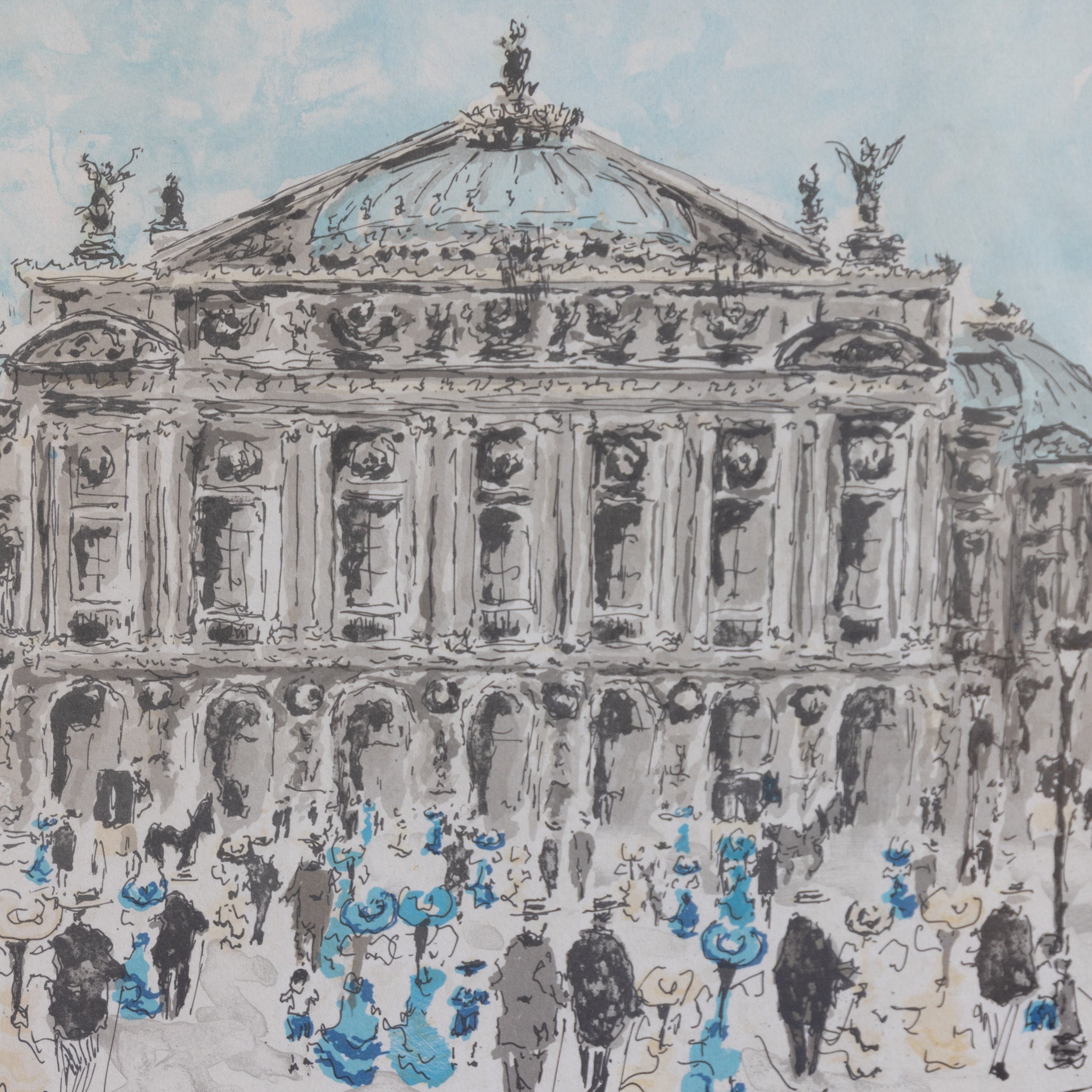 Opera Garnier Watercolor Painting - elsie green - art