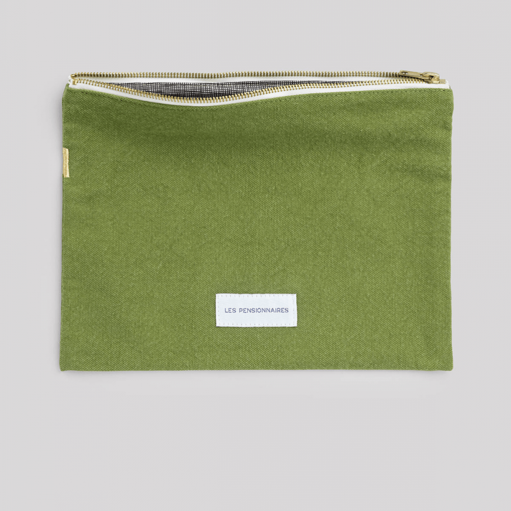 Organic Cotton Large Pouch - elsie green - Decor