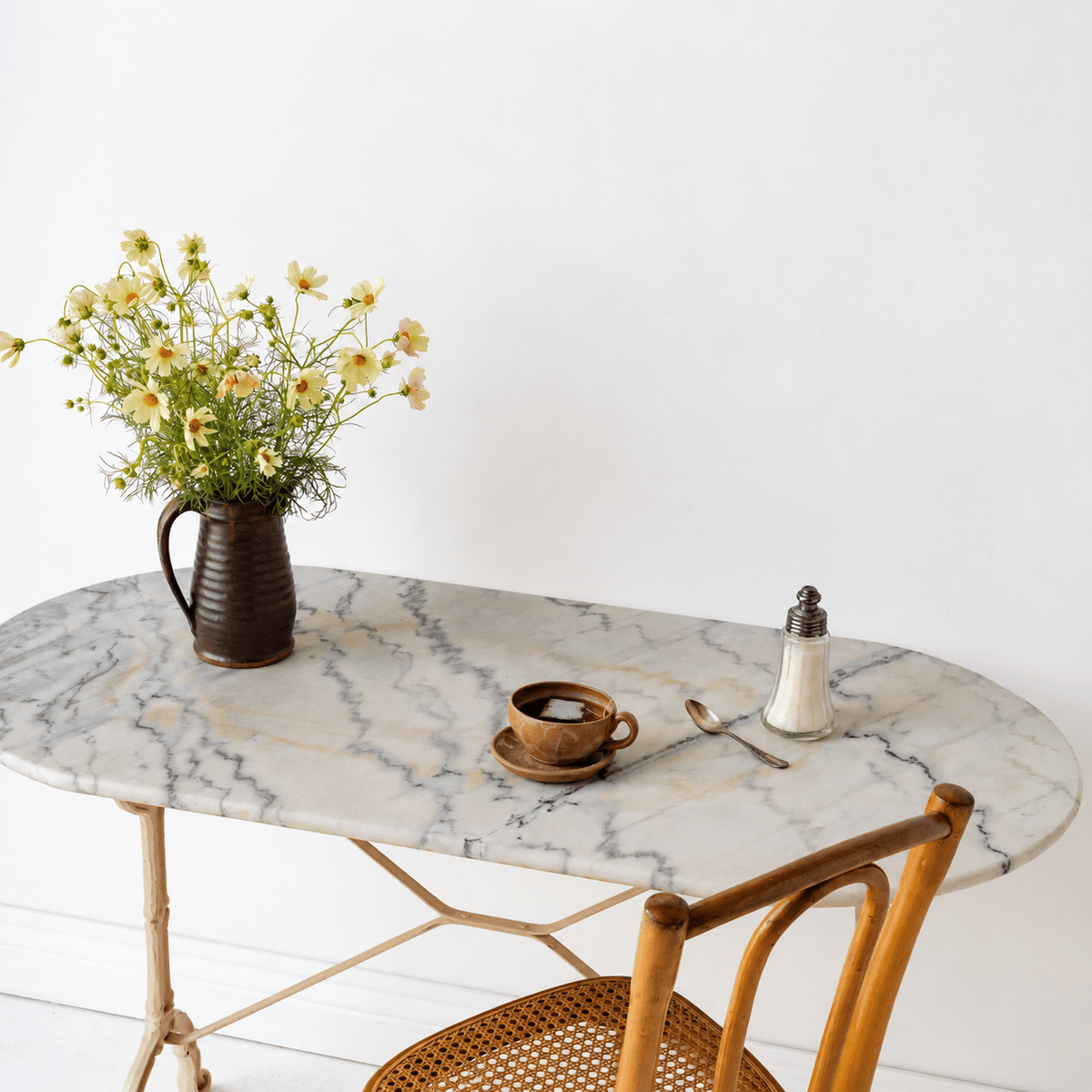 Oval Marble Bistro Table - elsie green - furniture