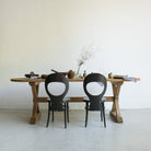 Oval Reclaimed Wood Trestle Table - elsie green - Custom Furniture