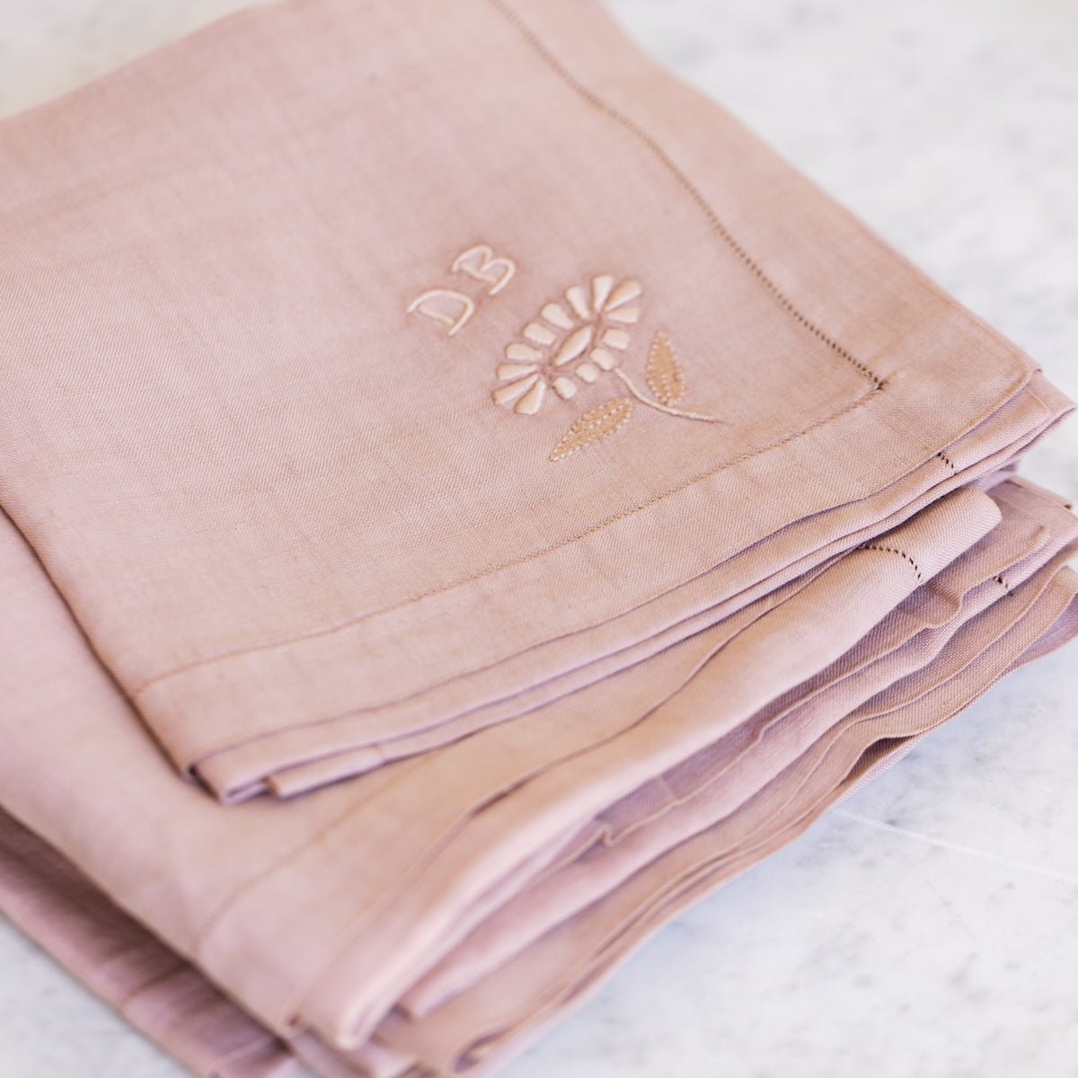 Over-dyed Vintage Napkin Set of 6 - elsie green - textiles