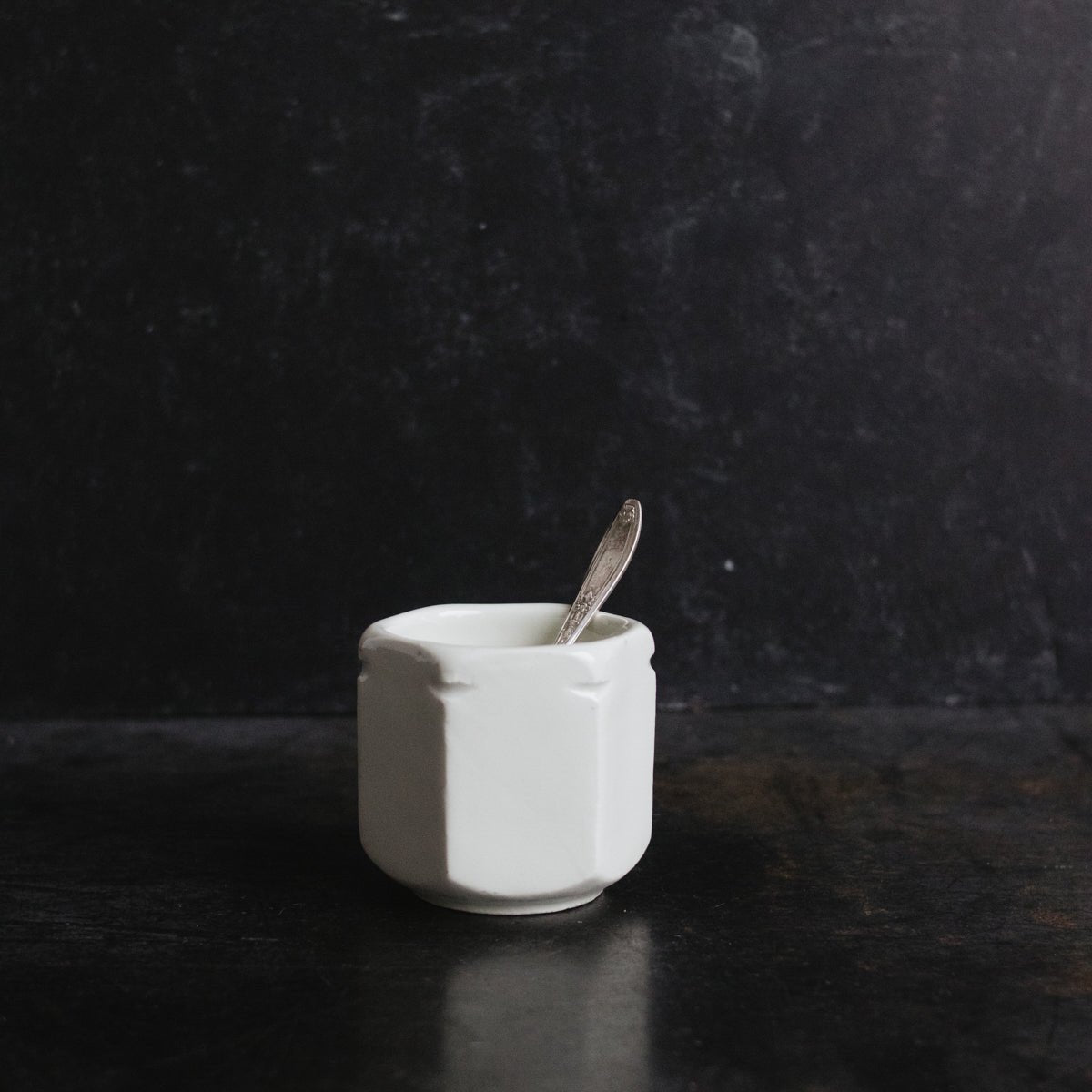 Pair of Alacta Porcelain Yogurt Pots with Demitasse Spoons - elsie green - the french kitchen