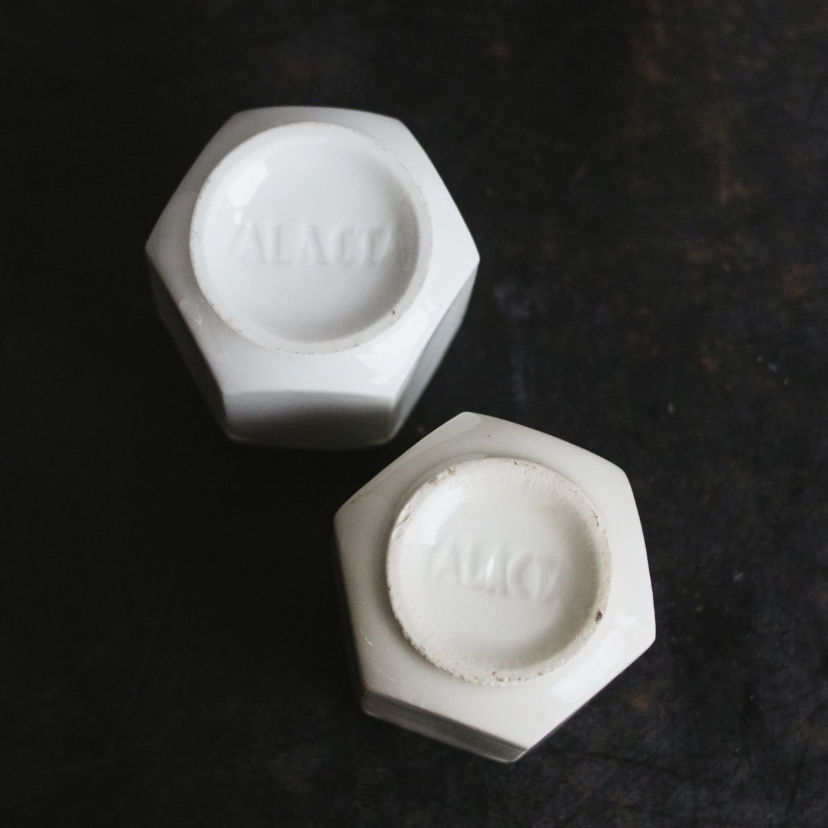 Pair of Alacta Porcelain Yogurt Pots with Demitasse Spoons - elsie green - the french kitchen