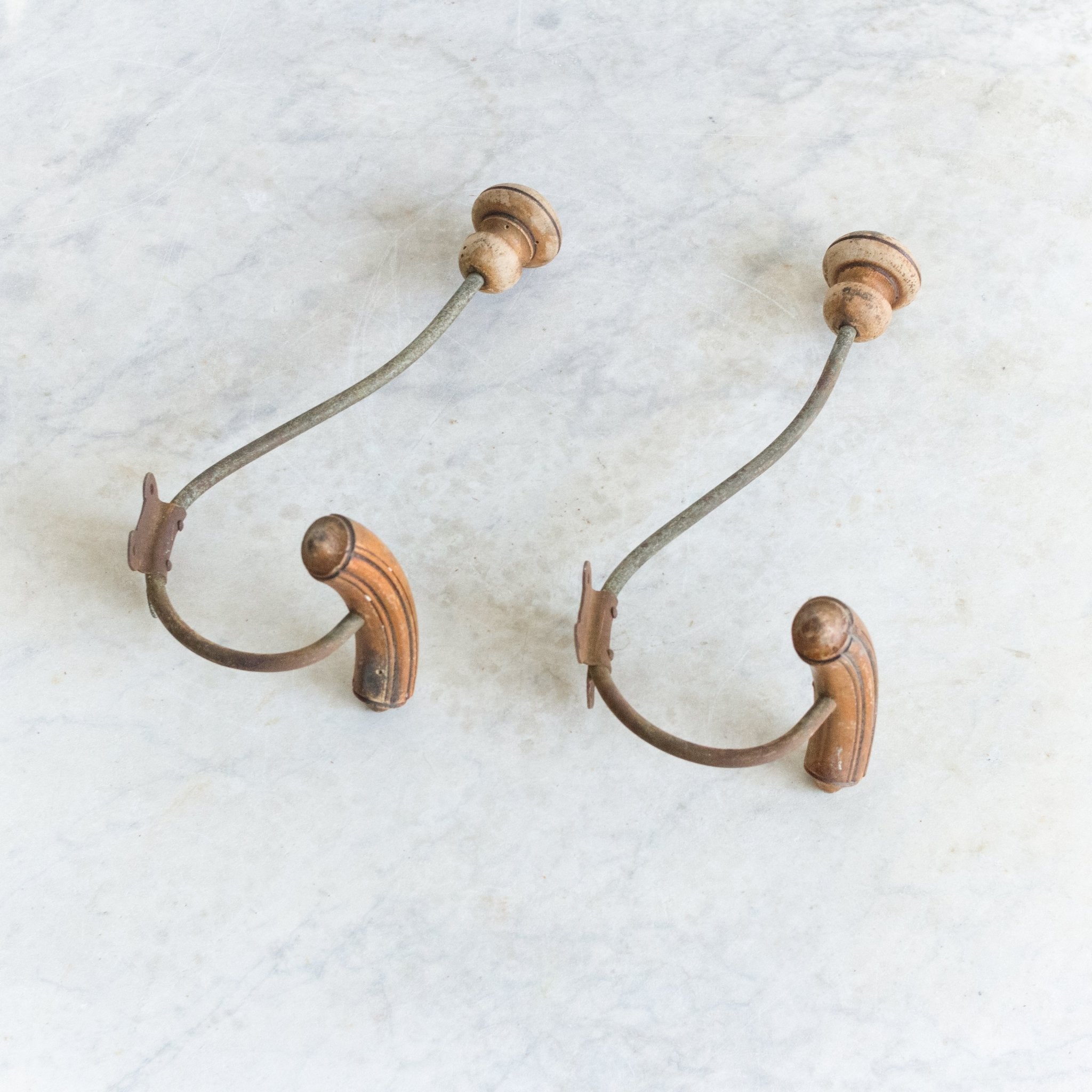 Pair of Antique Coat Hooks No. 133 - elsie green - decor