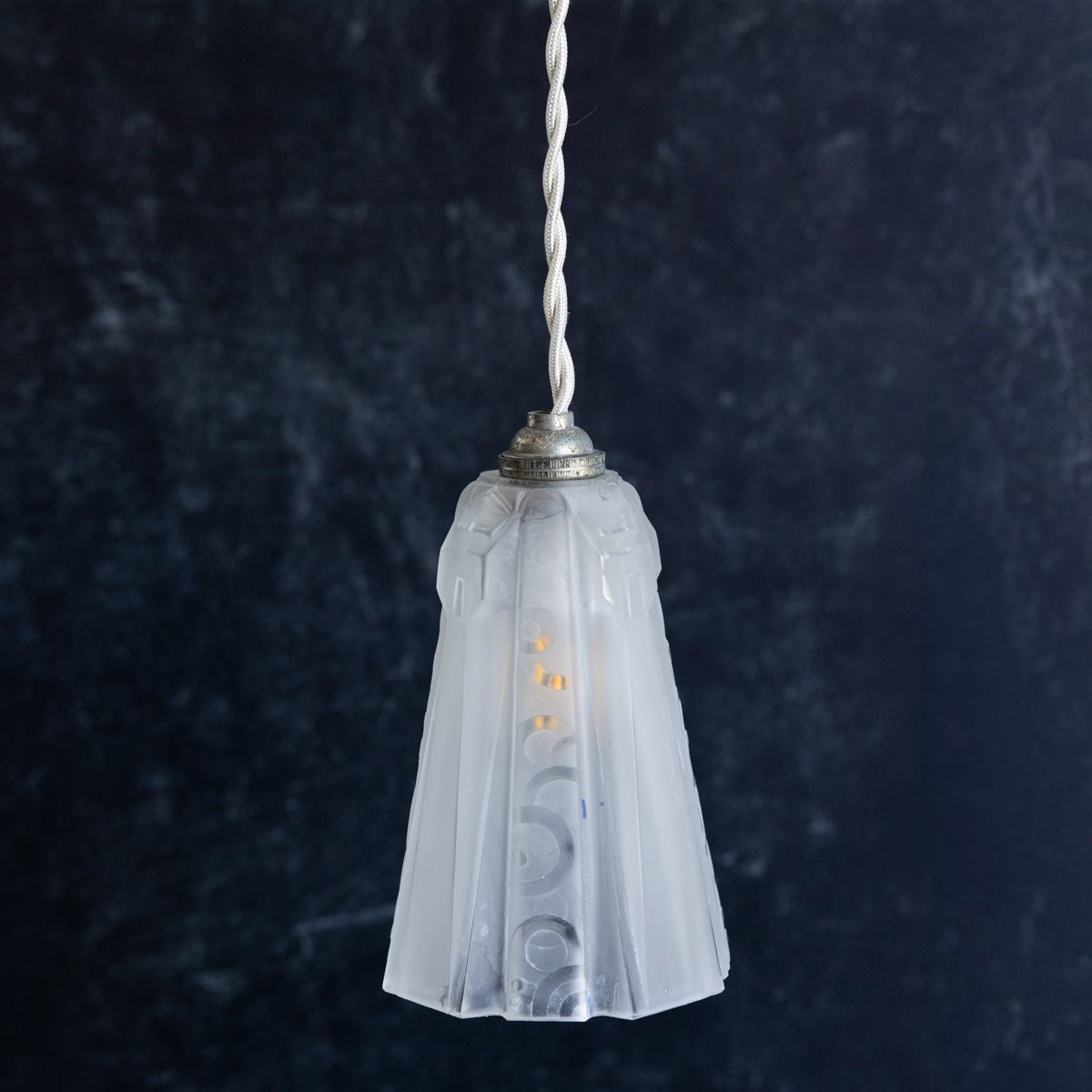 Pair of Art Decor Frosted Glass Pendants - elsie green - decor