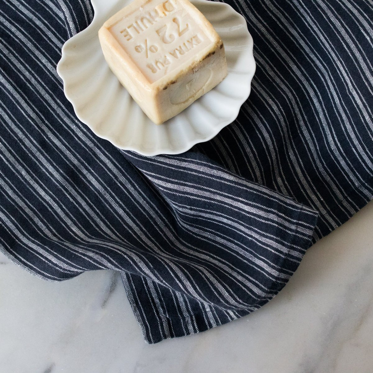 Pair of Boat Stripe Kitchen Towels | Indigo - elsie green - textiles