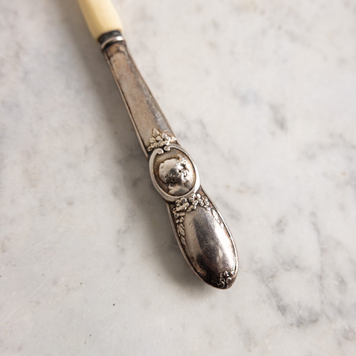 Pair of Bone & Silver Spoons - elsie green - the french kitchen