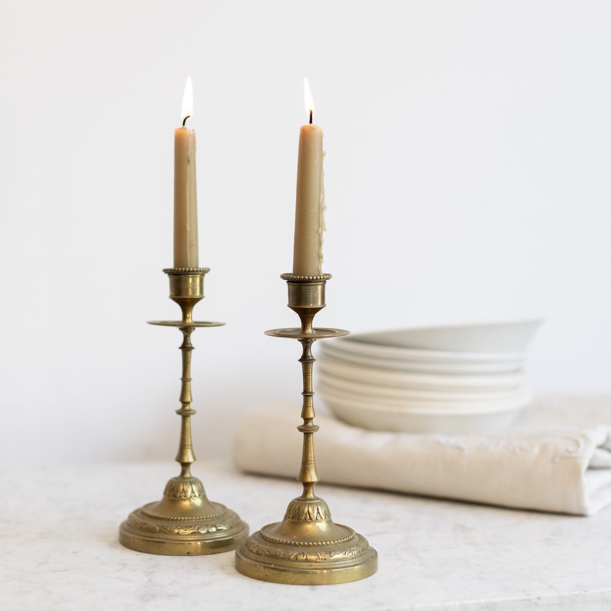 Pair of Brass Candlesticks - elsie green - Decor
