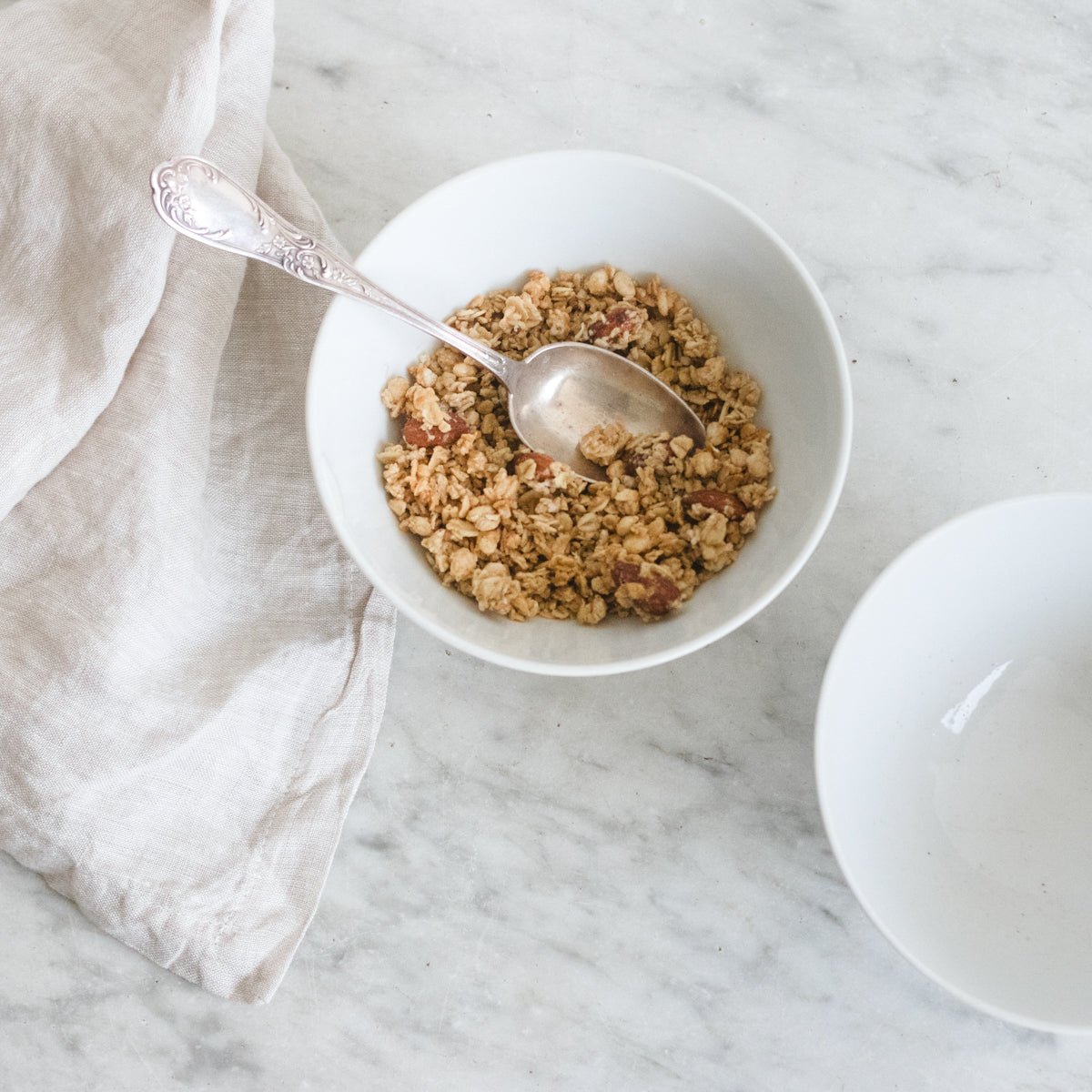 Pair of Cafe Bowls with Silver Spoons - elsie green - the french kitchen