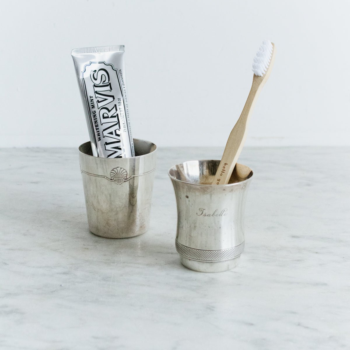 Pair of Christofle Christening Cups - elsie green - The French Kitchen