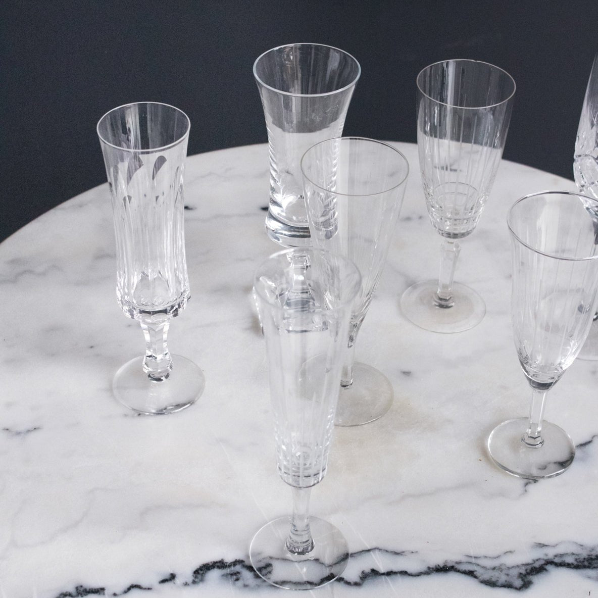 Pair Of Crystal Champagne Flute - elsie green - The French Kitchen