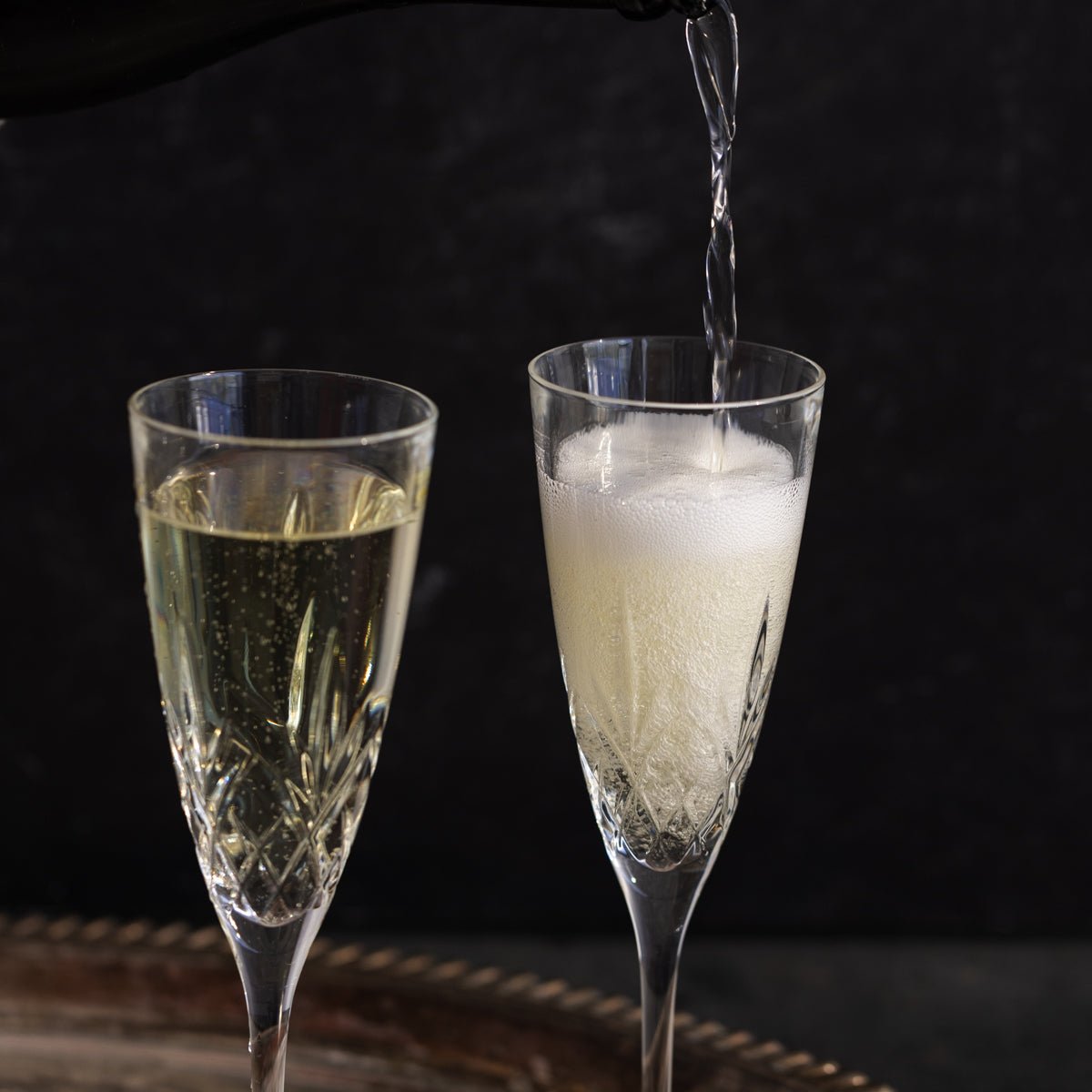 Pair of Crystal Flutes - elsie green - the french kitchen