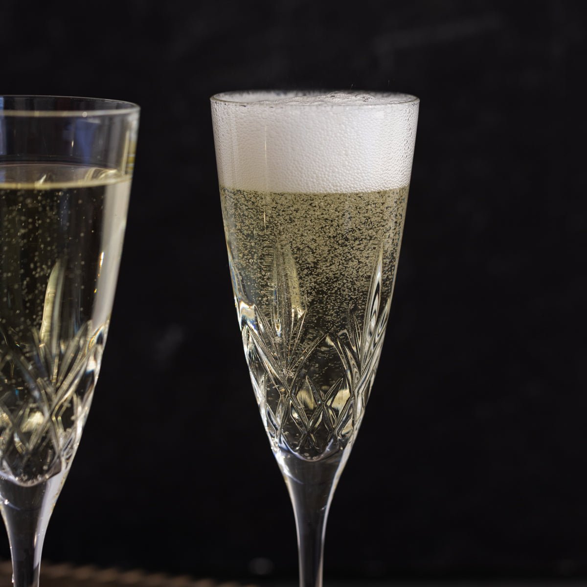 Pair of Crystal Flutes - elsie green - the french kitchen