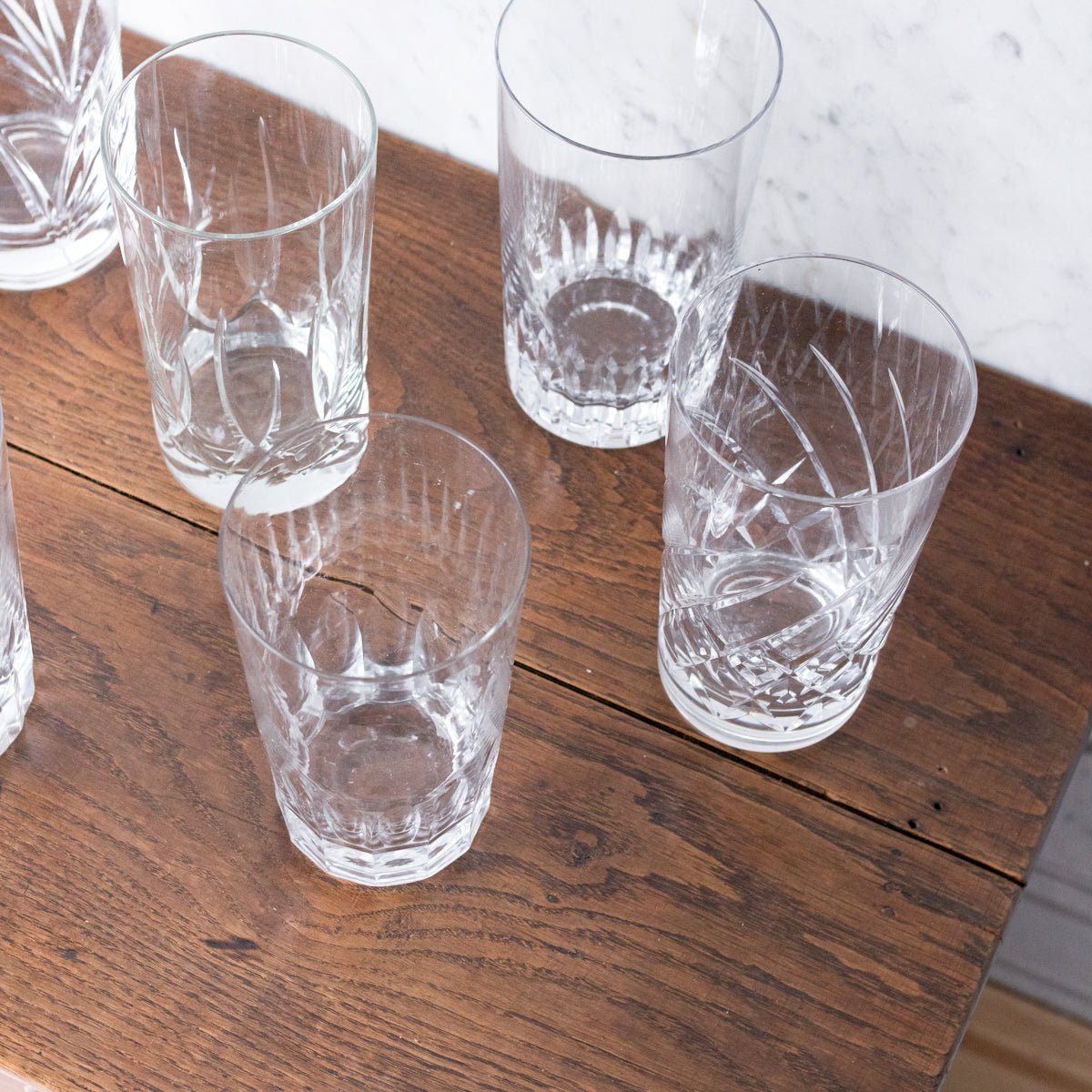Pair of Crystal Tall Bar Glasses - elsie green - The French Kitchen