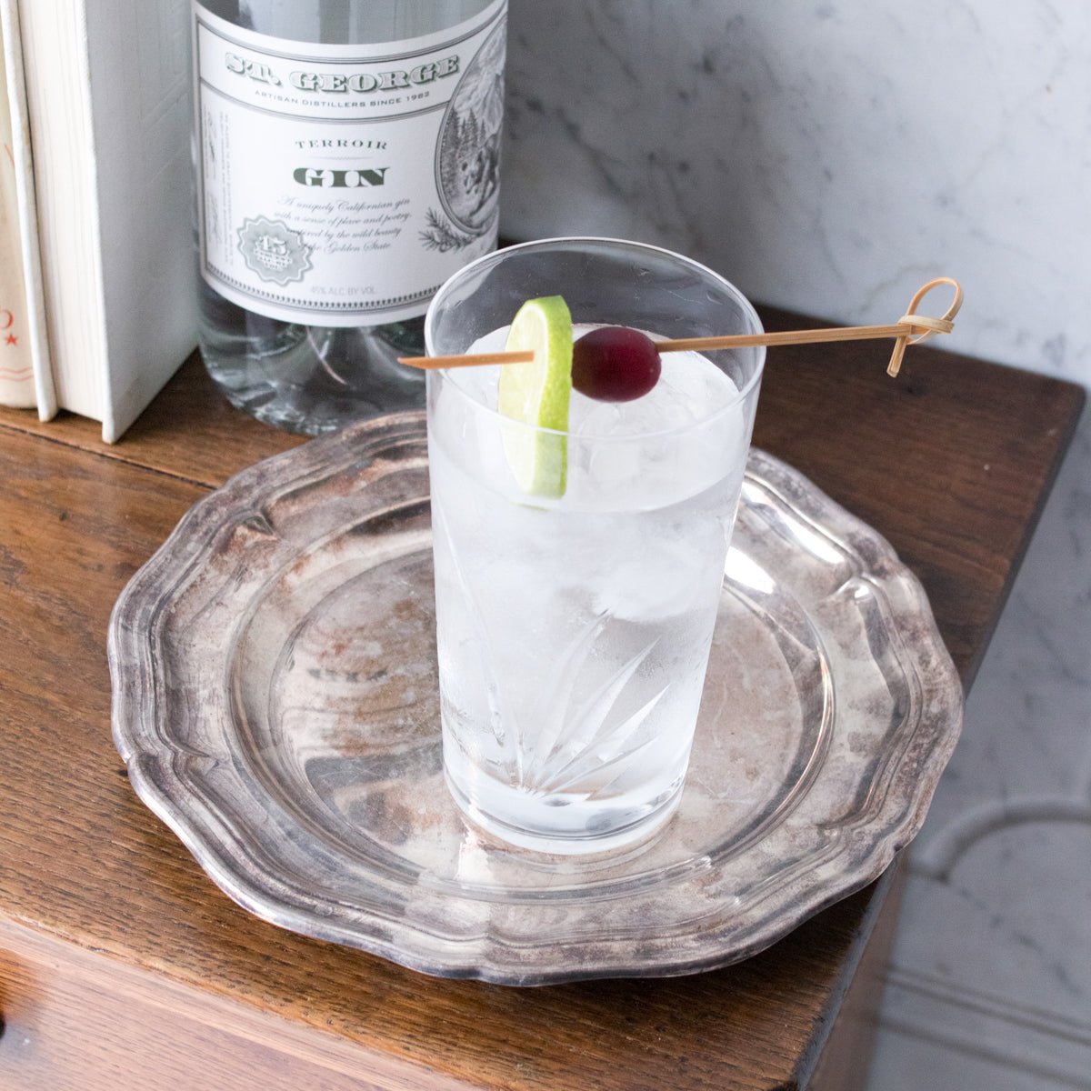 Pair of Crystal Tall Bar Glasses - elsie green - The French Kitchen