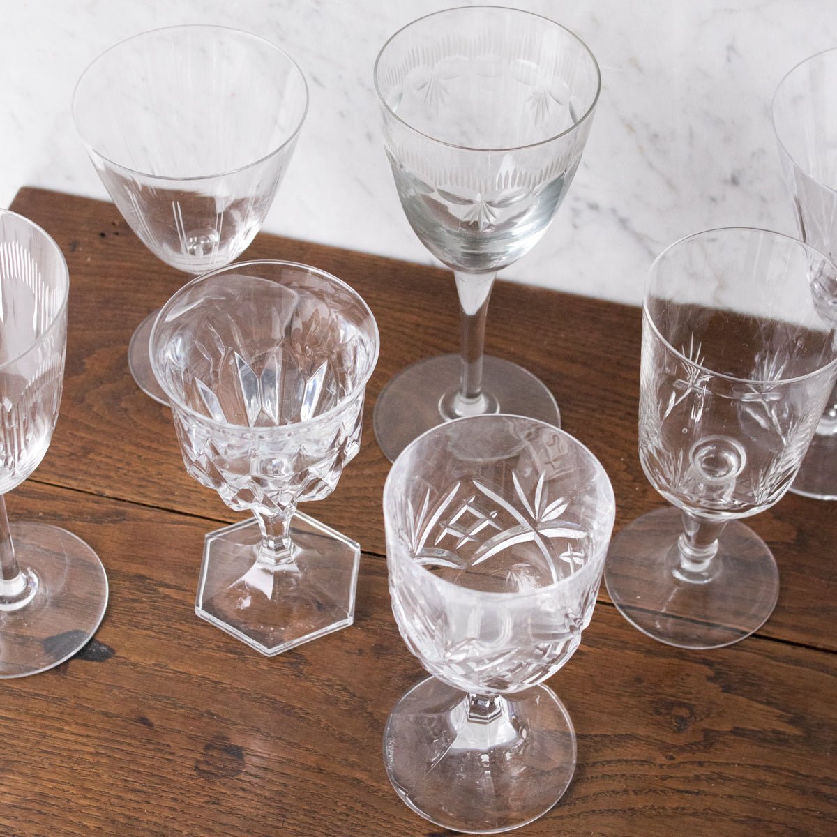 Pair Of Crystal Wine Glasses - elsie green - The French Kitchen