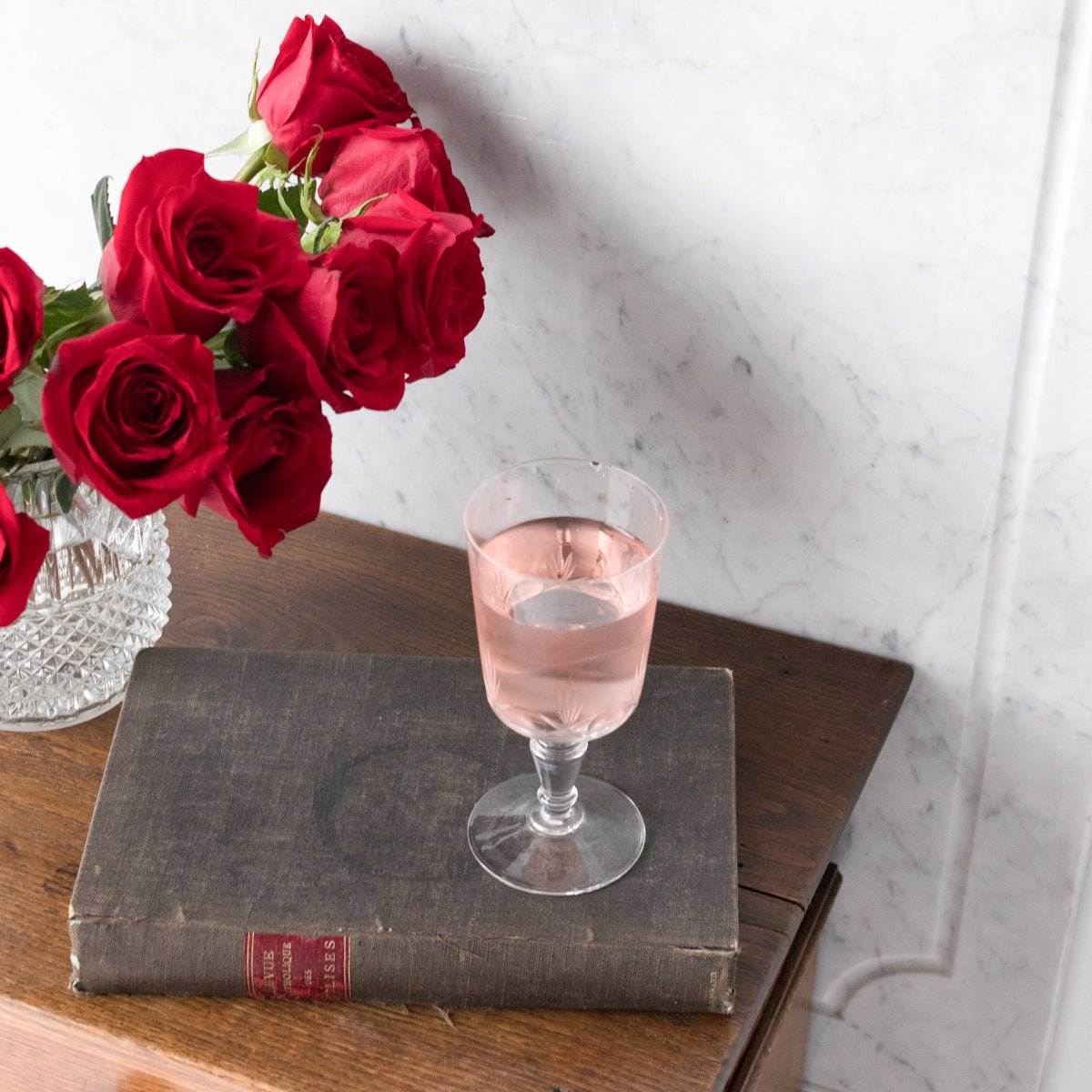 Pair Of Crystal Wine Glasses - elsie green - The French Kitchen
