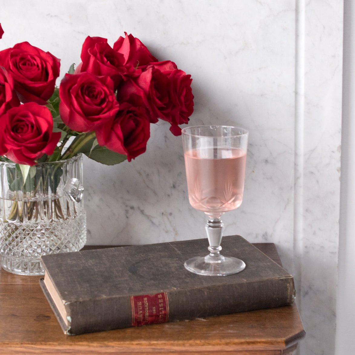 Pair Of Crystal Wine Glasses - elsie green - The French Kitchen