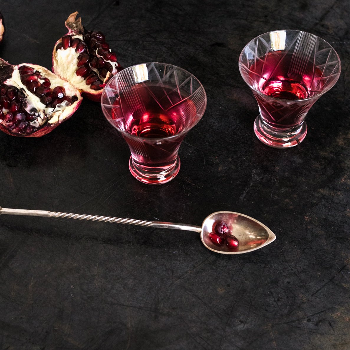 Pair Of Cut Crystal Aperitif Glasses - elsie green - The French Kitchen