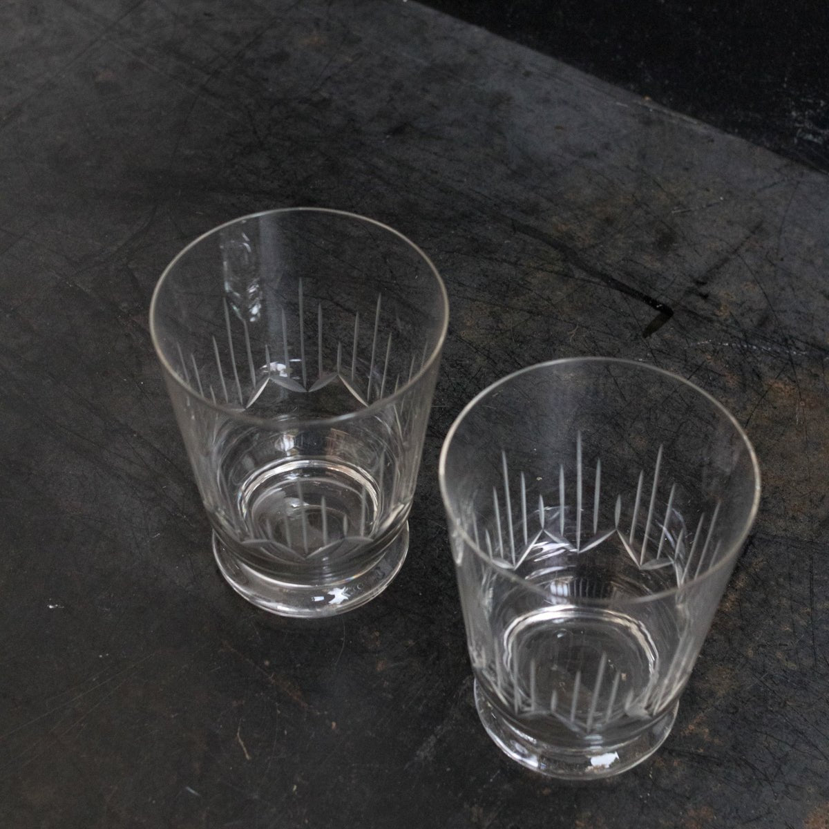 Pair Of Cut Glass Tumblers - elsie green - The French Kitchen