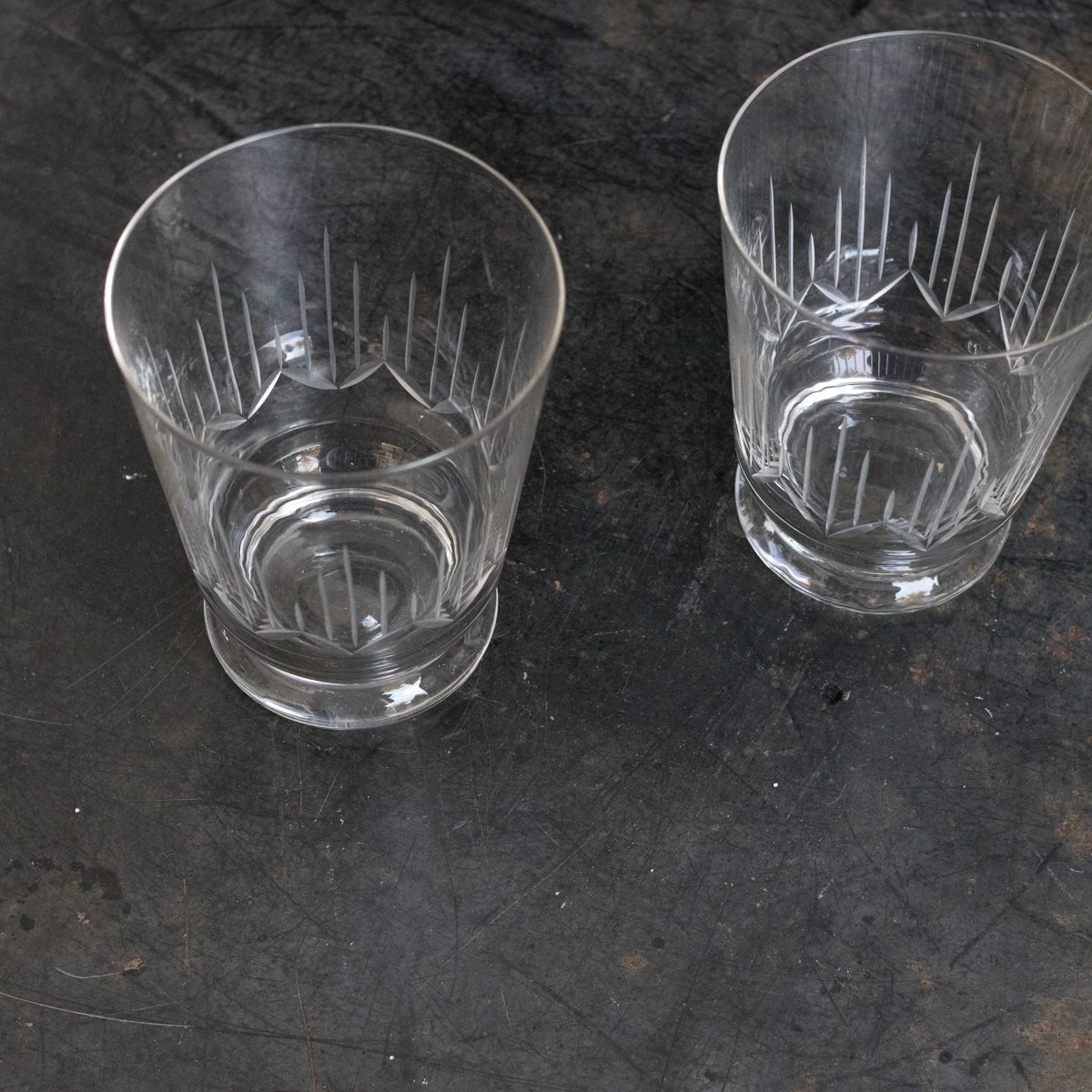 Pair Of Cut Glass Tumblers - elsie green - The French Kitchen