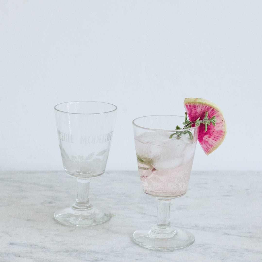Pair of Etched Wine Glasses - elsie green - the french kitchen