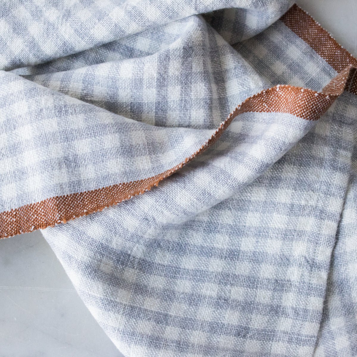 Pair of Gingham Kitchen Towels | Light Blue - elsie green - textiles