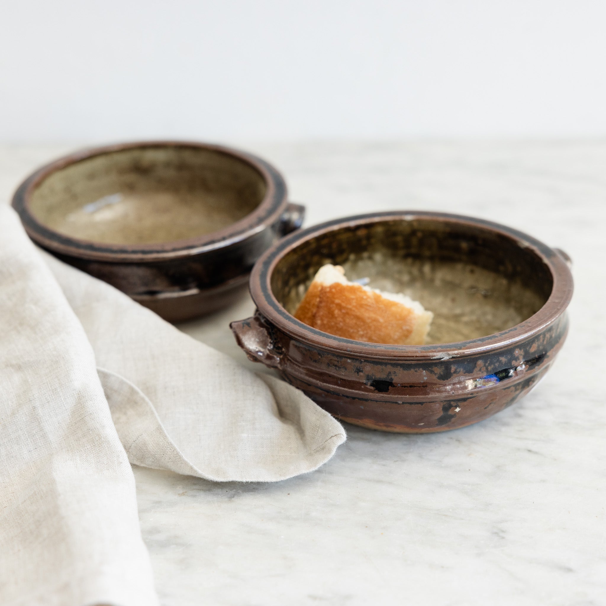 Pair of Hand Made Stoneware Bowls - elsie green - the french kitchen