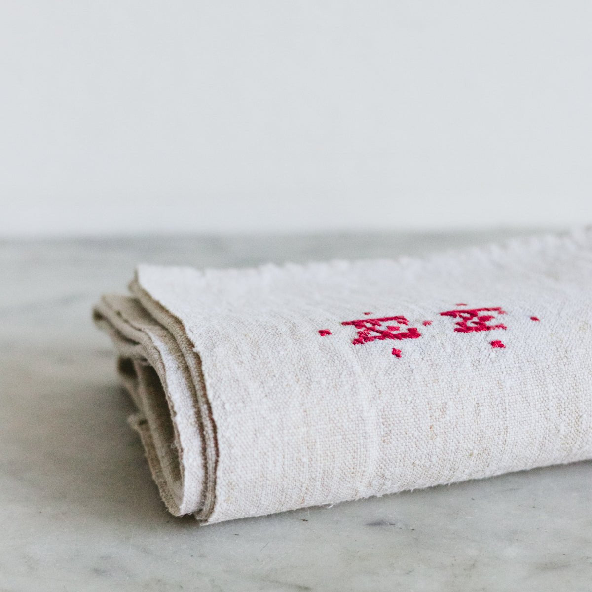 Pair of Monogrammed Linen Kitchen Towels - elsie green - textiles