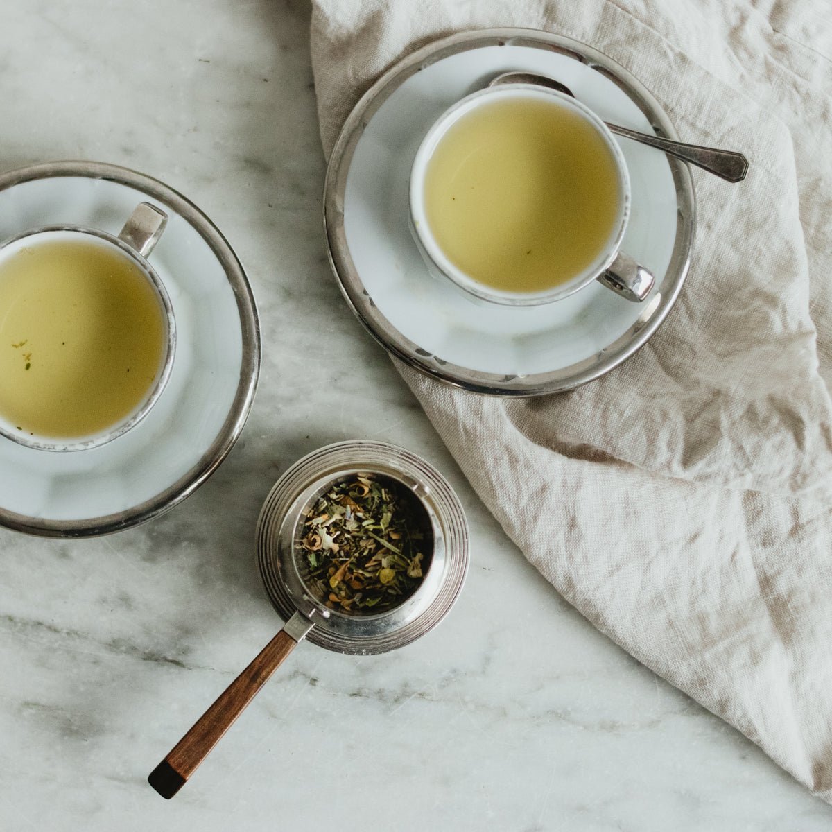 Pair Of Pillivuyt Tea Cups And Saucers - elsie green - The French Kitchen