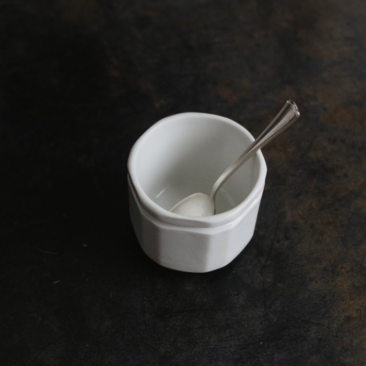 Pair of Porcelain Yogurt Pots with Demitasse Spoons - elsie green - the french kitchen