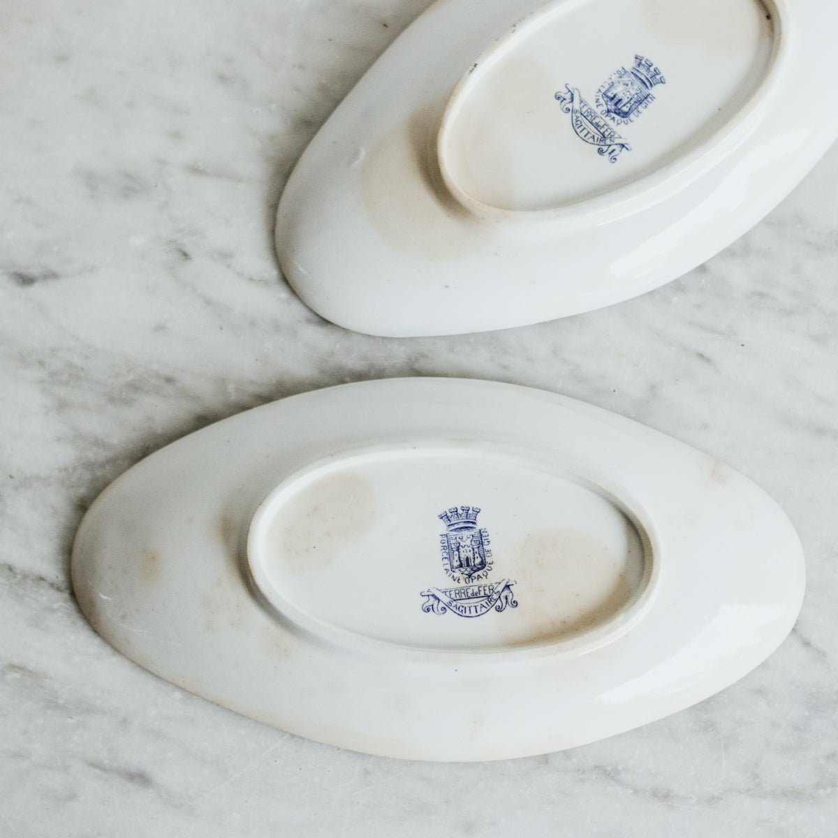 Pair of Sagitaires Transferware Spoon Rests - elsie green - The French Kitchen