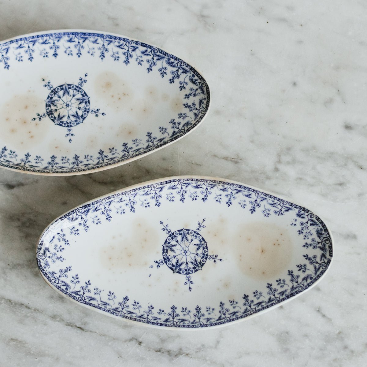 Pair of Sagitaires Transferware Spoon Rests - elsie green - The French Kitchen