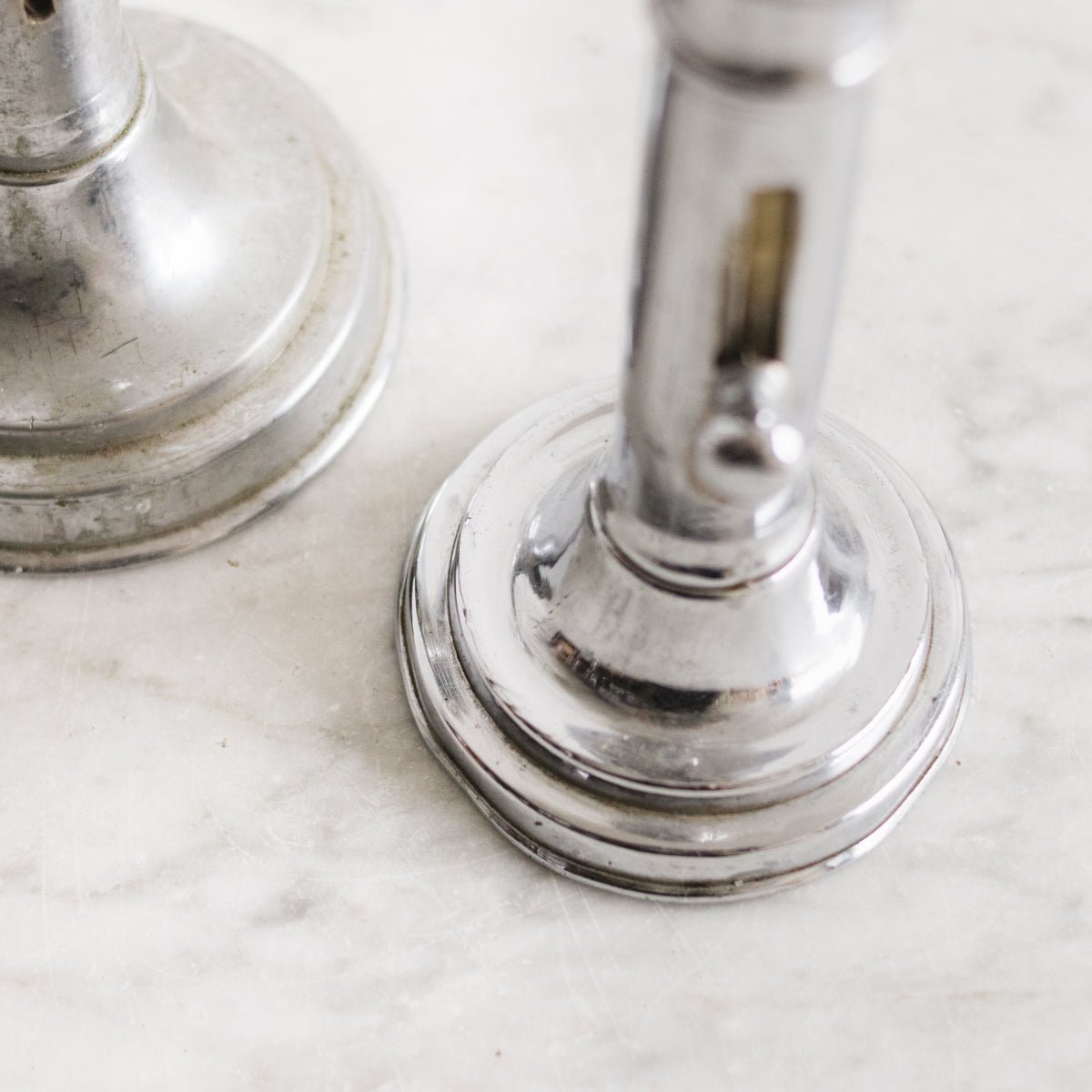 Pair of Silver Push Up Candlesticks - elsie green - decor