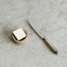 Pair Of Stoneware Butter Pats & Christofle Knives - elsie green - the french kitchen