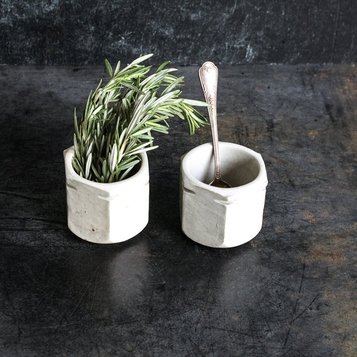 Pair Of Stoneware Yogurt Pots - elsie green - The French Kitchen