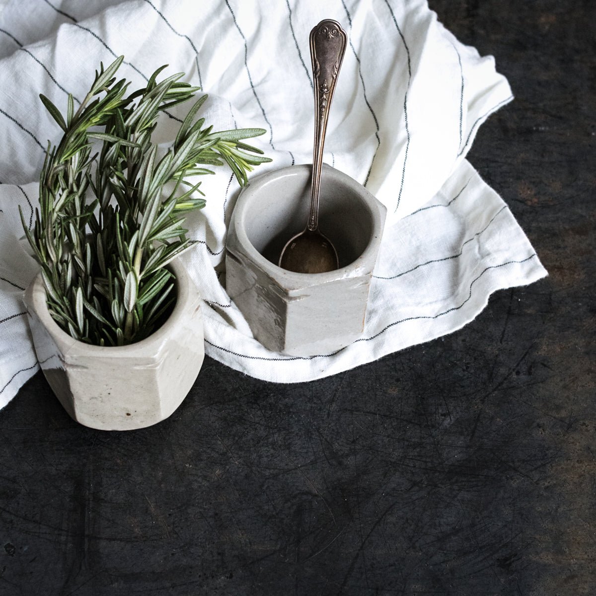Pair Of Stoneware Yogurt Pots - elsie green - The French Kitchen