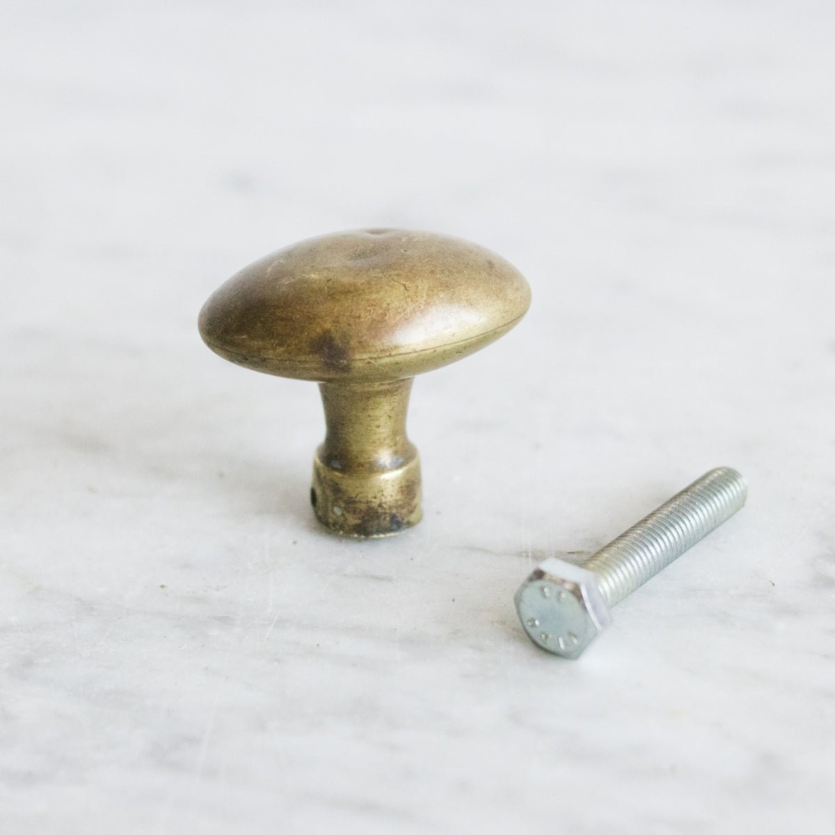 Pair of Unlacquered Brass Cabinet Knobs - elsie green - decor