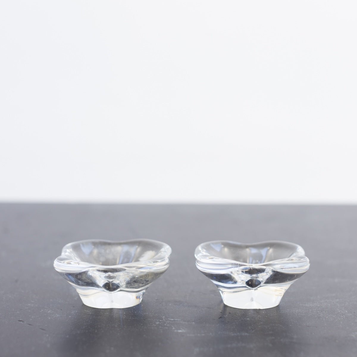 Pair of Vintage Baccarat Crystal Salt Cellars - elsie green - the french kitchen