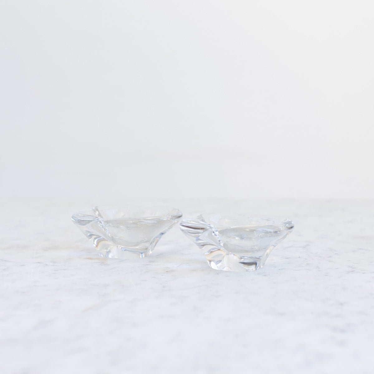 Pair of Vintage Baccarat Crystal Salt Cellars - elsie green - the french kitchen